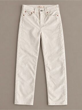 Levi's Wedgie Straight Corduroy Jeans Ivory Cream 24
